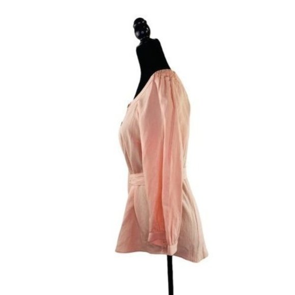 Anthropologie Alanis Tunic Top Belted Off Shoulder Peach by Maeve Womens Size 4 - Picture 8 of 9
